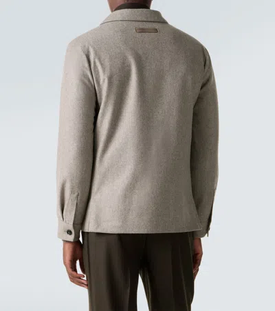 Zegna Light Beige Solid Shirt In Gold