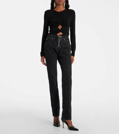 Isabel Marant Five-pocket Trousers With Belt Loops And Contrast Stitching In Black