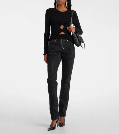 Isabel Marant Five-pocket Trousers With Belt Loops And Contrast Stitching In Black