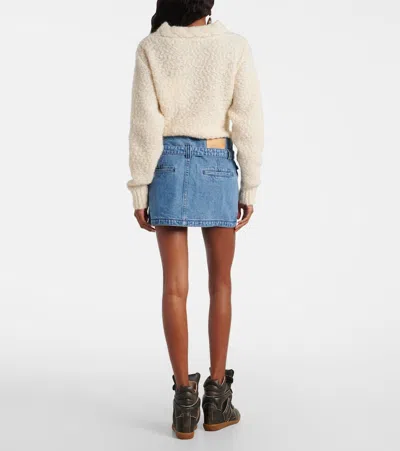Isabel Marant Siyen Wrap Cotton Denim Miniskirt In Blue