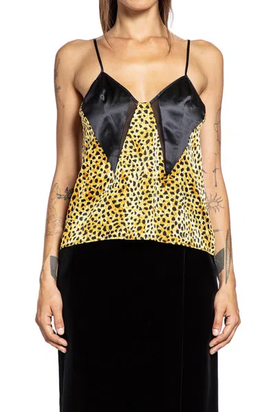 Versace Cheetah Allover Silk Slip Camisole Neutral In Gold