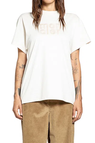 Moncler Logo Patch Cotton T-shirt In Sand