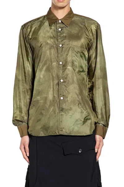 Comme Des Garçons Homme Deux Satin-finish Long-sleeve Shirt In Green
