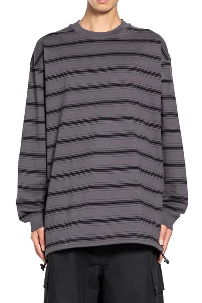 Comme Des Garçons Homme Deux Striped Long-sleeve T-shirt In Gray
