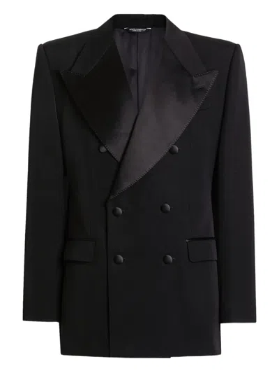 Dolce & Gabbana Double-breasted Sicilia Jacket In Black