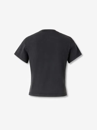 Alexander Wang Omens Washed Black Shrunken Round-neck Cotton-jersey T-shirt In Black
