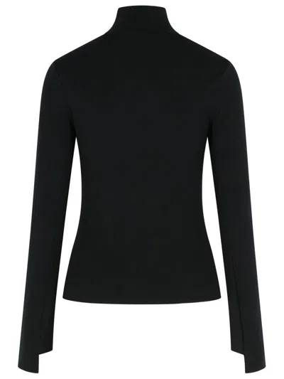 Courrèges Turtleneck Sweater In Black Viscose Blend In Black