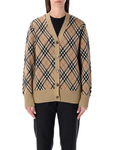 Burberry Check Cardigan Knitwear Multicolor In Multi