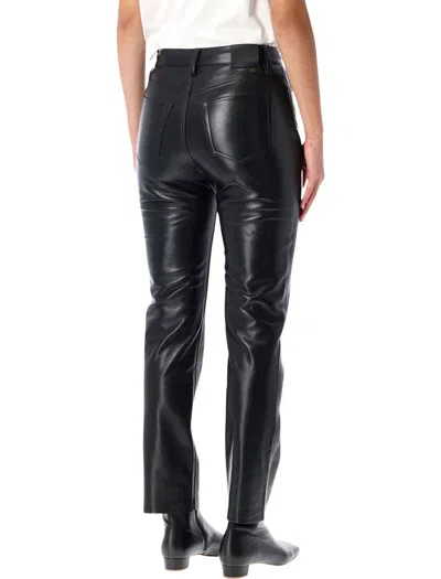 Anine Bing Leather Trousers With Pockets And Loops In Black