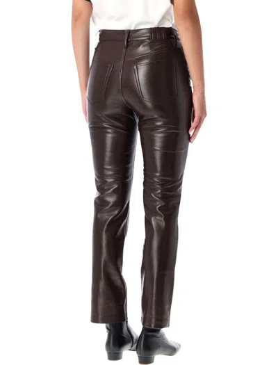 Anine Bing Bruno Recycled Leather Pants In Brown In Brown