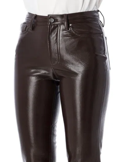 Anine Bing Bruno Recycled Leather Pants In Brown In Brown