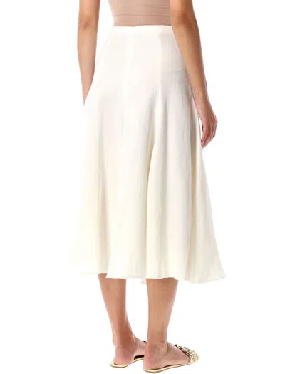 Fabiana Filippi Linen And Viscose Midi Skirt In White