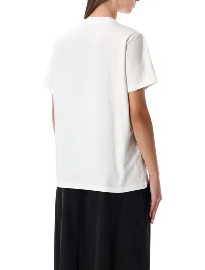 Ganni Women White Crewneck T-shirt With Maxi Logo On The Front In Cotton Jersey Woman In White