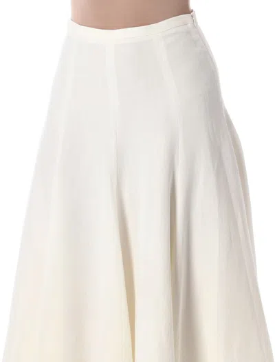 Fabiana Filippi Linen And Viscose Midi Skirt In White