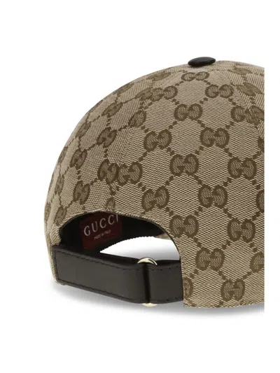 Gucci Web Detail Baseball Cap In Brown