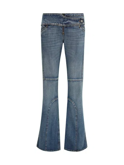 Coperni Panelled Flared Jeans In Blue