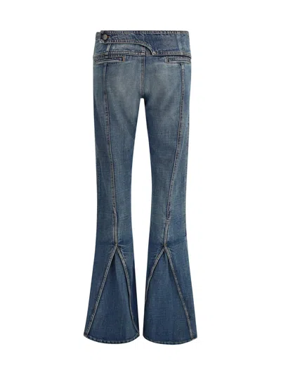 Coperni Panelled Flared Jeans In Blue