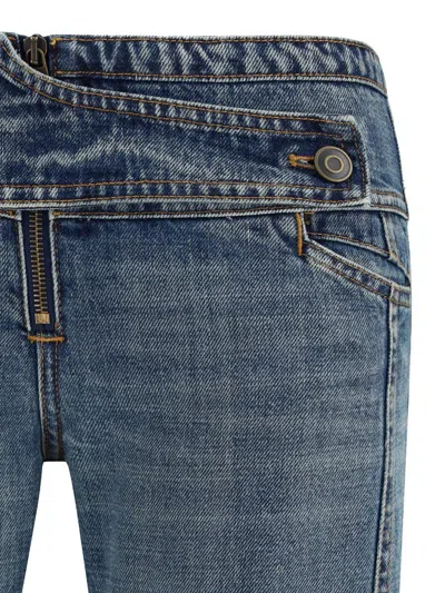 Coperni Panelled Flared Jeans In Blue