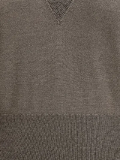 Fendi Cashmere Blend Sweater Featuring Contrast Trim In Gray