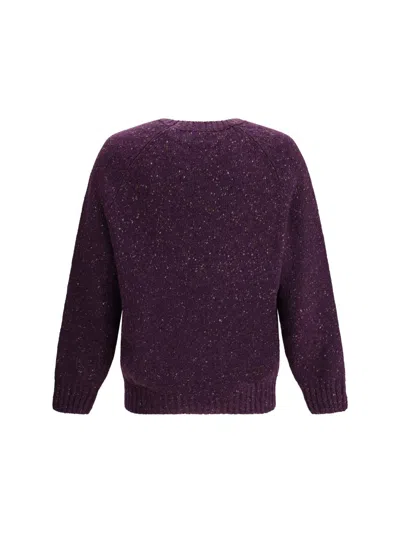 Brunello Cucinelli Crewneck Sweater With Raglan Sleeves And Speckled Pattern In Multi