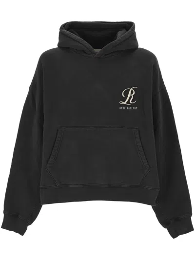 Agolde Long-sleeved Hooded Sweatshirt In Black
