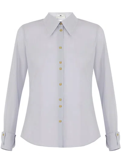 Elisabetta Franchi Shirt In Georgette Fabric In Gray