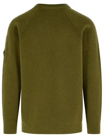 C.p. Company Wool Blend Raglan Sleeve Sweatshirt In Green
