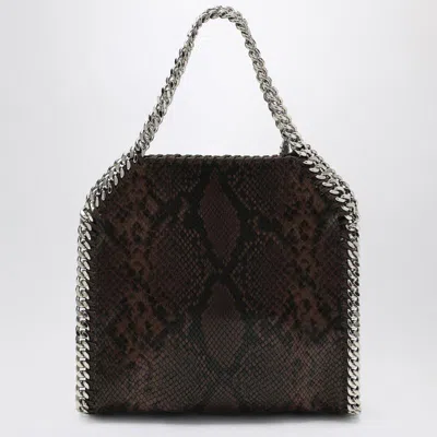 Stella Mccartney Falabella Mini Tote Bag With Snake Print In Burgundy