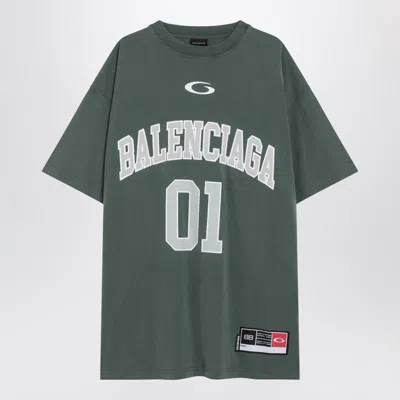 Balenciaga Graphic Print Basketball Short Sleeve T-shirt In Green