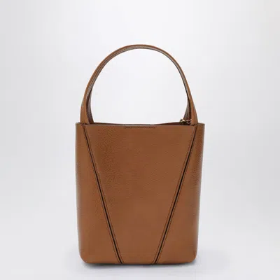 Chloé Small Spin Brown Leather Tote Bag Women In Brown