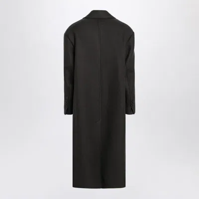 Ami Alexandre Mattiussi Ami Paris Anthracite Grey Double-breasted Wool Coat Men In Black