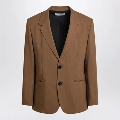 Ami Alexandre Mattiussi Ami Paris Hazelnut Single-breasted Wool Jacket Men In Brown