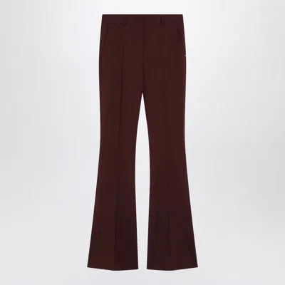 Sportmax High Waist Wide Leg Trousers With Pockets In Brown