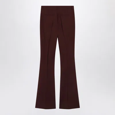 Sportmax High Waist Wide Leg Trousers With Pockets In Brown