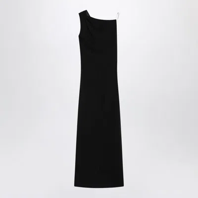 Max Mara Long Cady Bustier Dress In Black