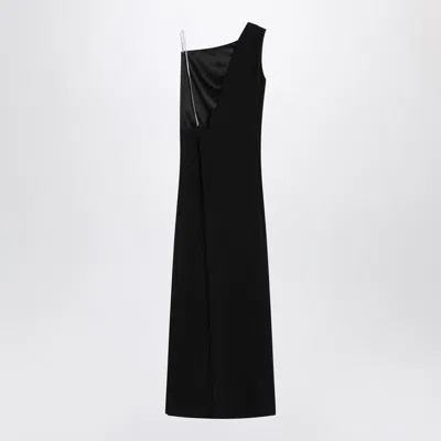 Max Mara Long Cady Bustier Dress In Black
