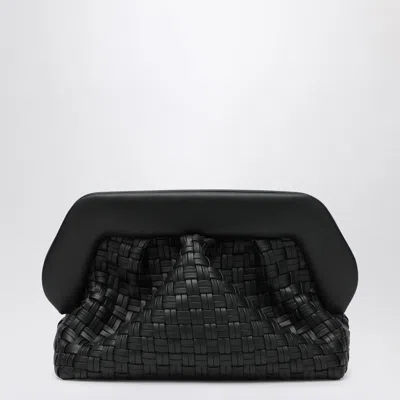 Themoirè Geo Micro Woven Clutch Bag In Black