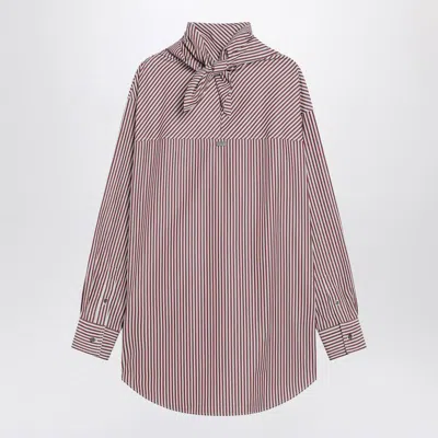 Ami Alexandre Mattiussi Ami Paris Cherry-coloured Striped Bandana Shirt In Animal Print