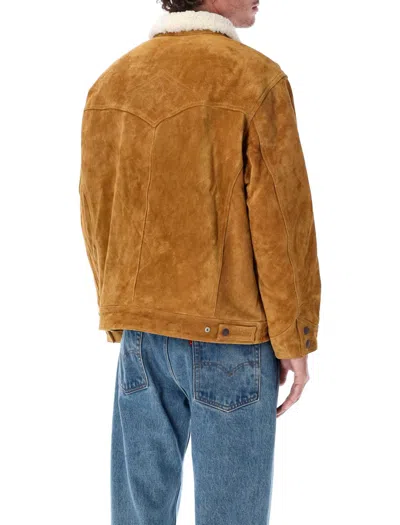 Levi's Suede Shearling-collar Leather Jacket In Multi