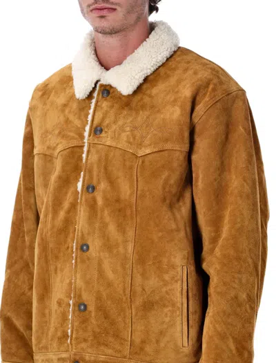 Levi's Suede Shearling-collar Leather Jacket In Multi