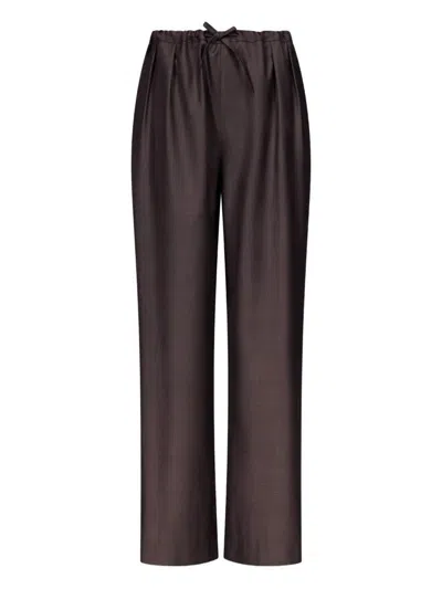 Loulou De Saison Wide-leg Casual Pants In Brown