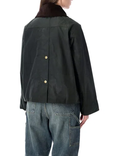 Barbour Catton Waxed Cotton Jacket In Green