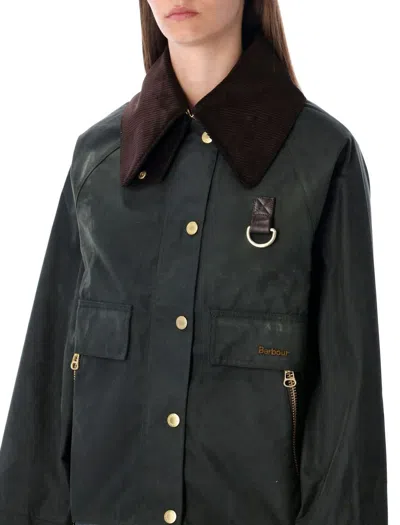 Barbour Catton Waxed Cotton Jacket In Green
