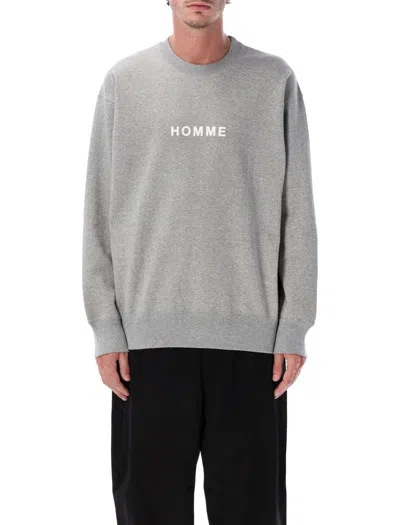 Comme Des Garçons Homme Deux Long Sleeve Crew Neck Sweater For Men In Gray