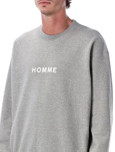 Comme Des Garçons Homme Deux Long Sleeve Crew Neck Sweater For Men In Gray