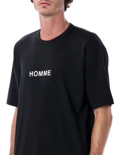 Comme Des Garçons Homme Deux Logo T-shirt For Men Short Sleeves In Black