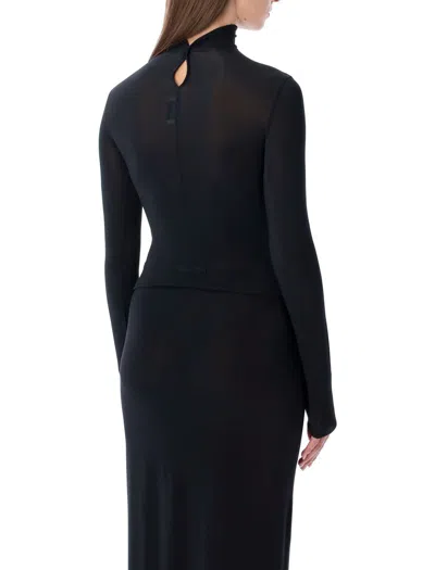 Jean Paul Gaultier Long Sleeve Top Garter Detail In Blue