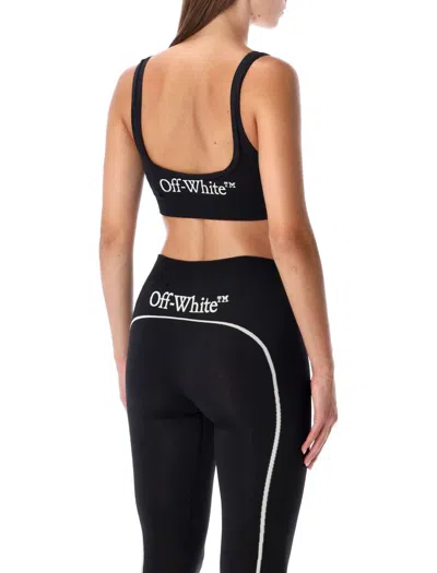 Off-white Stripe-detail Ribbed Top In Black