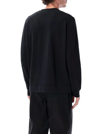 Stone Island Cotton Fleece Crew Neck Long Sleeve Sweatshirt In Black