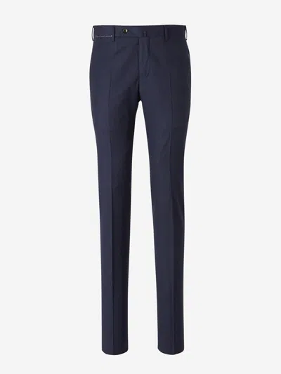 Pt Torino Slim Fit Trousers In Blue